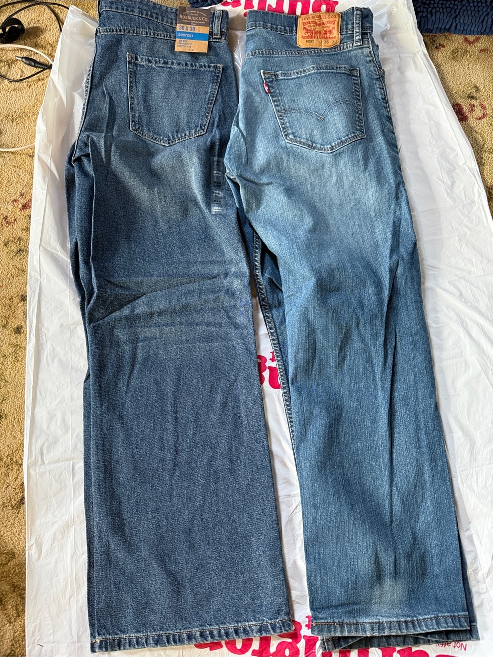 Levi's Men’s Straight Jeans - Dark Blue & Light Blue Denim